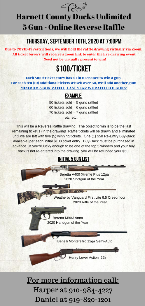 Harnett County 5 Gun Online Reverse Raffle