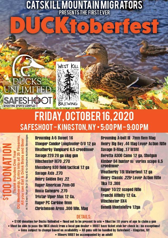 Catskill Mountain Migrators DUCKtoberfest Fri, Oct 16, 2020