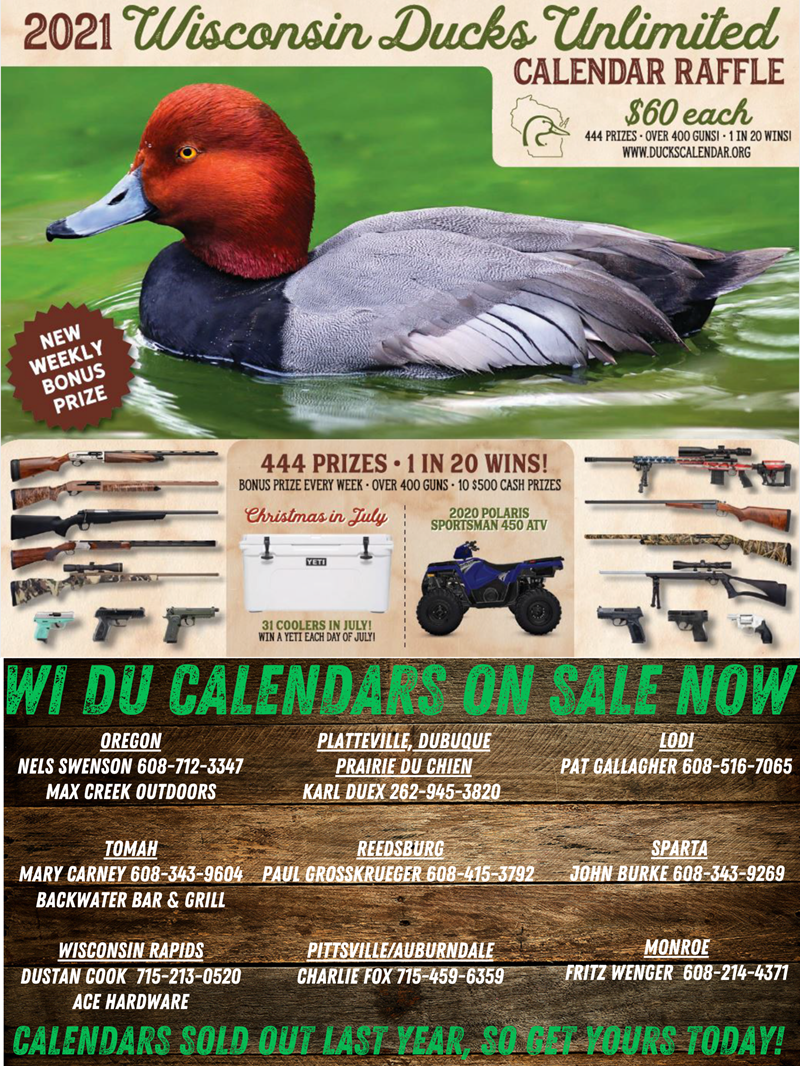 SW Wisconsin Calendar Raffle: Tue, Dec 29, 2020 SW Wisconsin Calendar Raffle: Tue, Dec 29, 2020