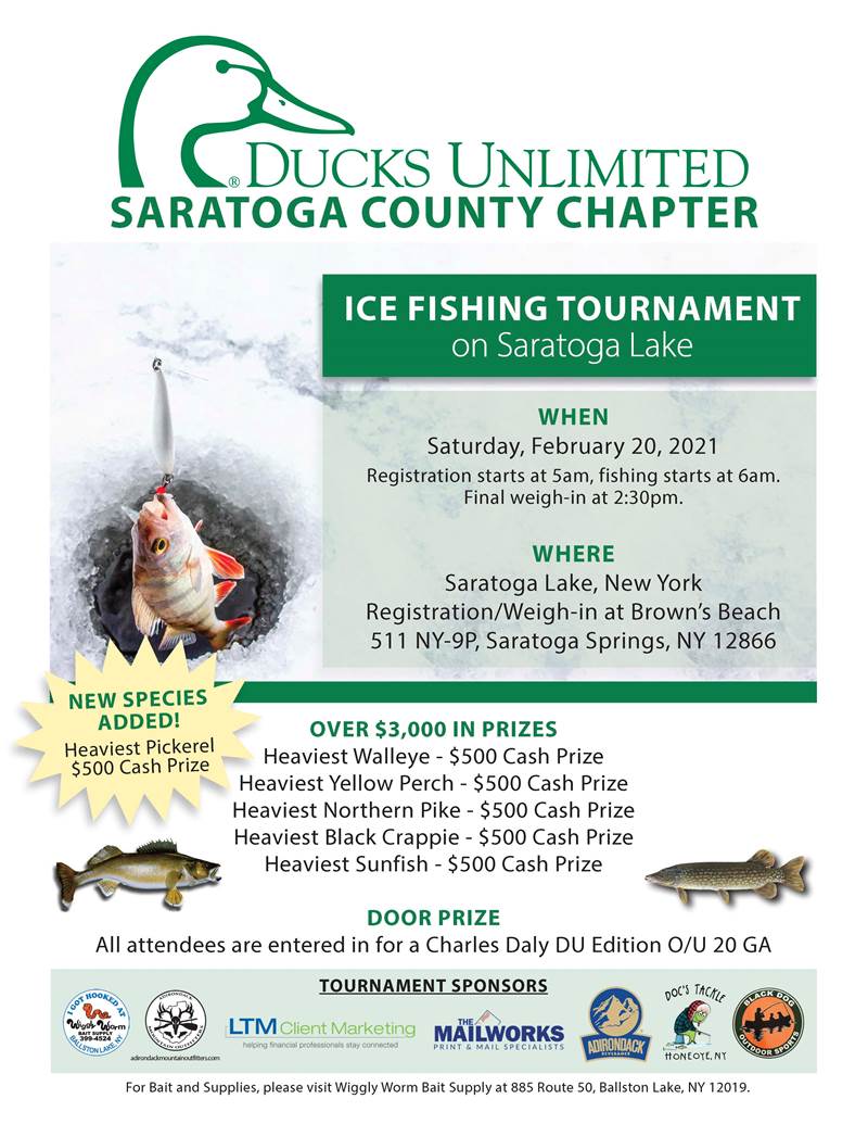 1st Annual Saratoga Springs DU Ice Fishing: Sat, Feb 20, 2021