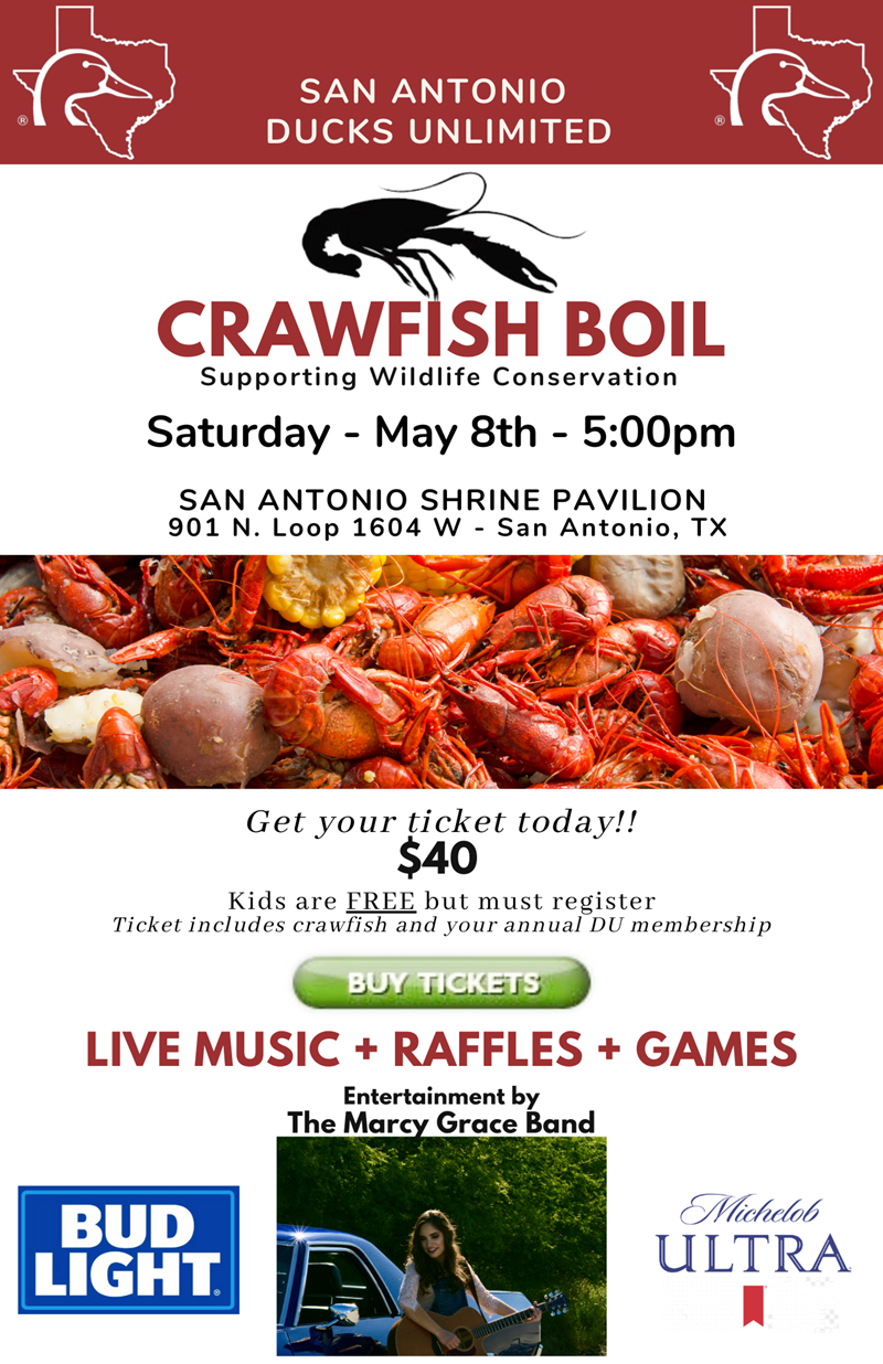 San Antonio Crawfish Boil & Raffle Night Sat, May 8, 2021