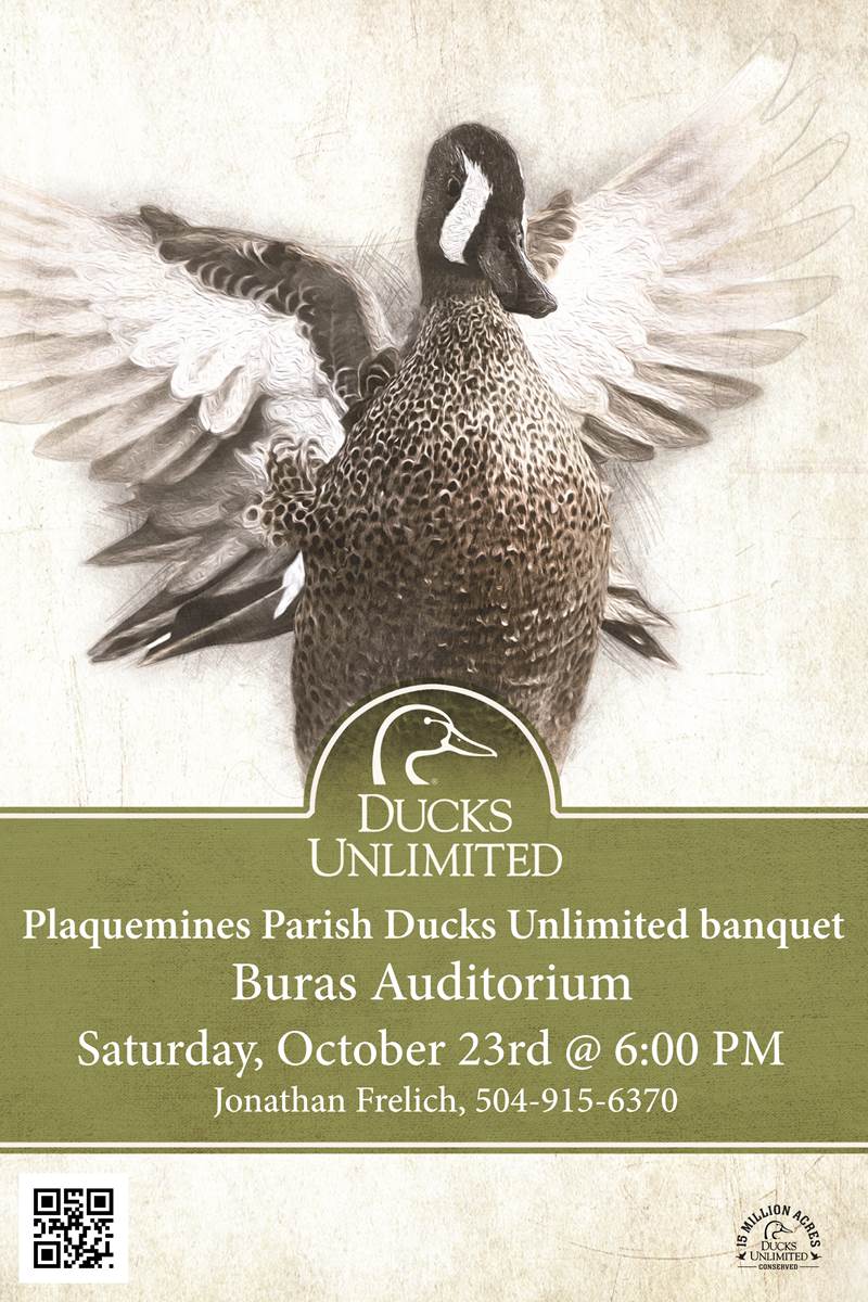 Plaquemines Parish Ducks Unlimited Banquet Sat, Oct 23, 2021