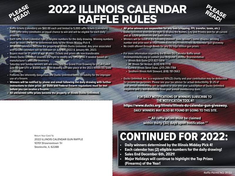 Ducks Unlimited Ducks Unlimited 2022 Illinois Calendar Gun Raffle