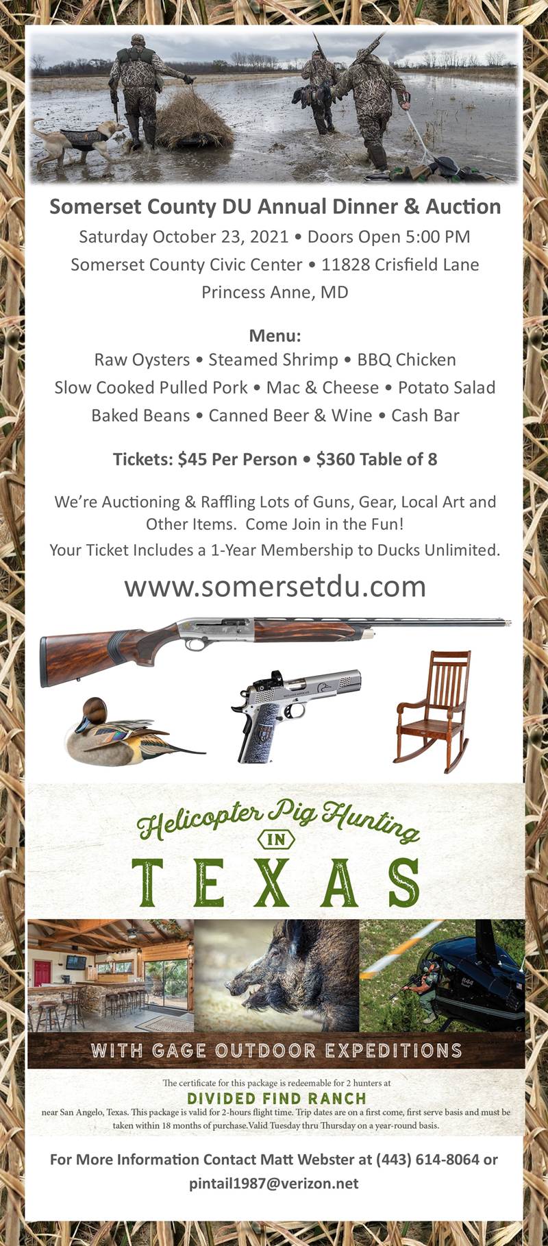 Somerset County Du Dinner Auction Sat Oct 23 21