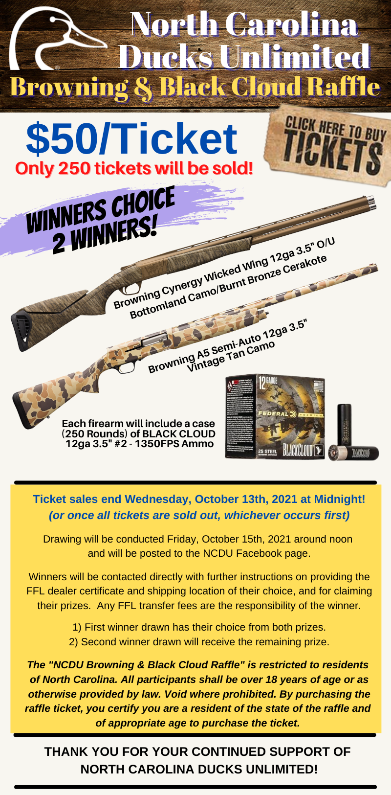 Browning & Black Cloud Raffle