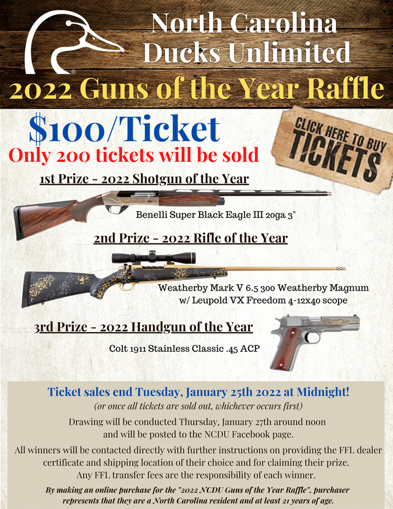 2022 NCDU Guns of the Year Raffle