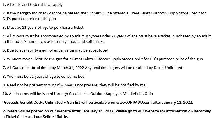Ducks Unlimited Ducks Unlimited NE Ohio GUN BASH Middlefield OH