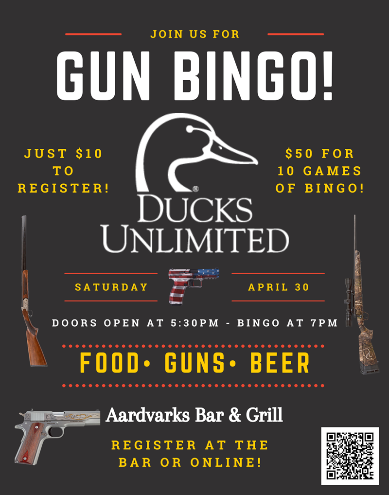 Ducks Unlimited Ducks Unlimited Aardvark's Bar and Grill Bingo