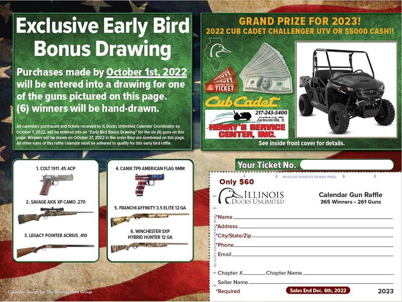 2023 Illinois Calendar Gun Raffle Sat Dec 31 2022