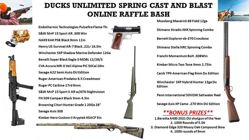 DUCKS UNLIMITED GUN AND GEAR BASH RAFFLE Wed Jun 22 2022