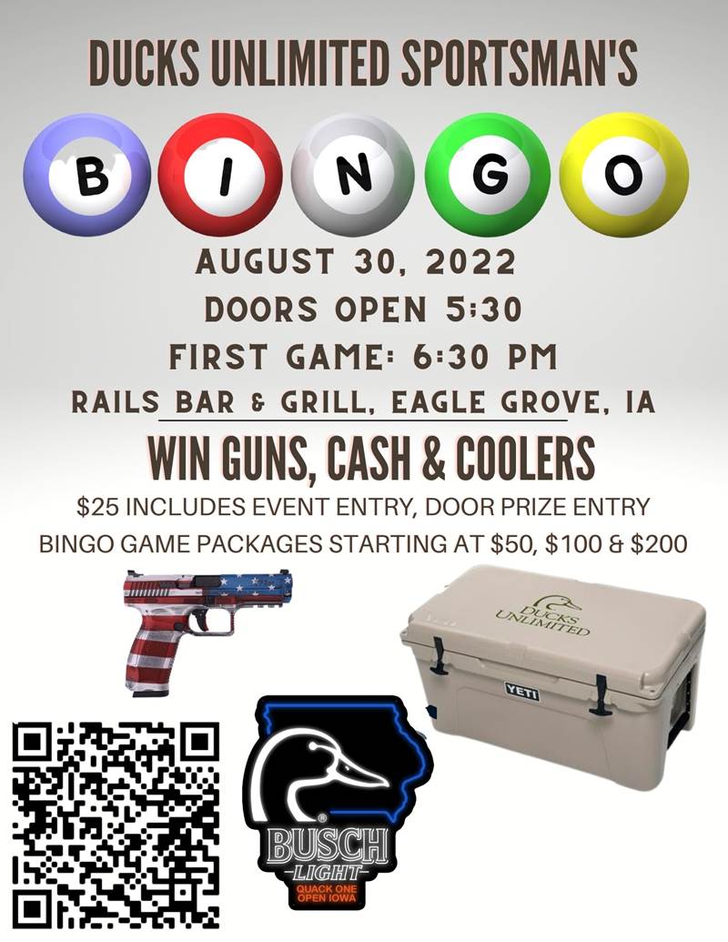 ChainOfLakes Bingo Night Tue, Aug 30, 2022