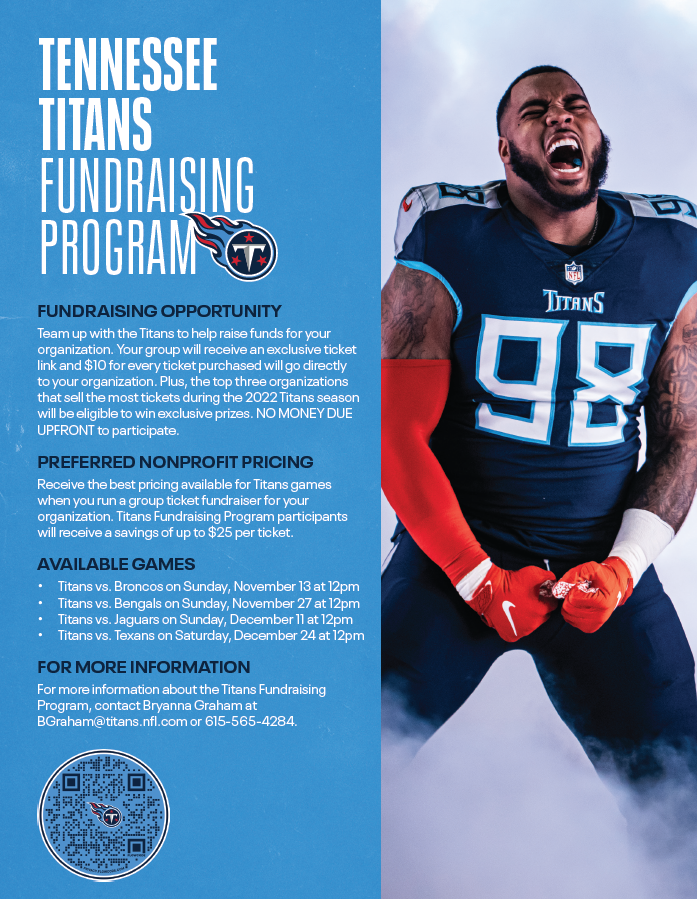 Tennessee Titans Fundraising Program for: Wed, Apr 5, 2023