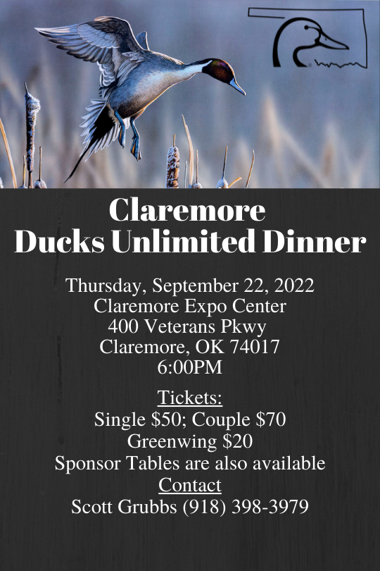 Claremore Dinner Thu, Sep 22, 2022