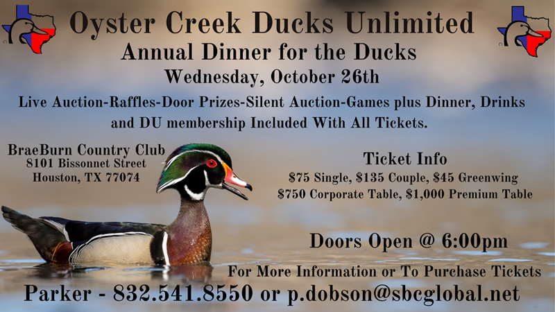 Ducks Unlimited: Oyster Creek Ducks Unlimited Banquet - Houston, TX