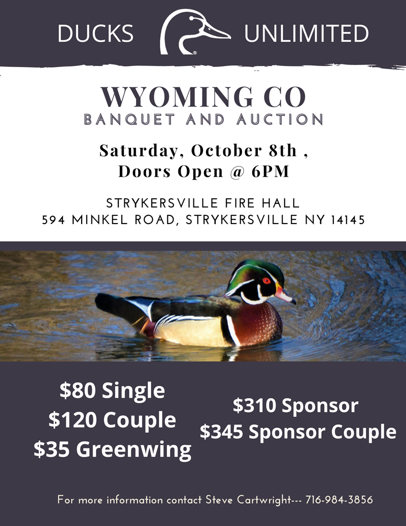 Wyoming County Dinner: Sat, Oct 8, 2022