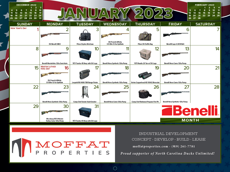 Ducks Unlimited Ducks Unlimited NCDU 2023 Calendar Raffle 