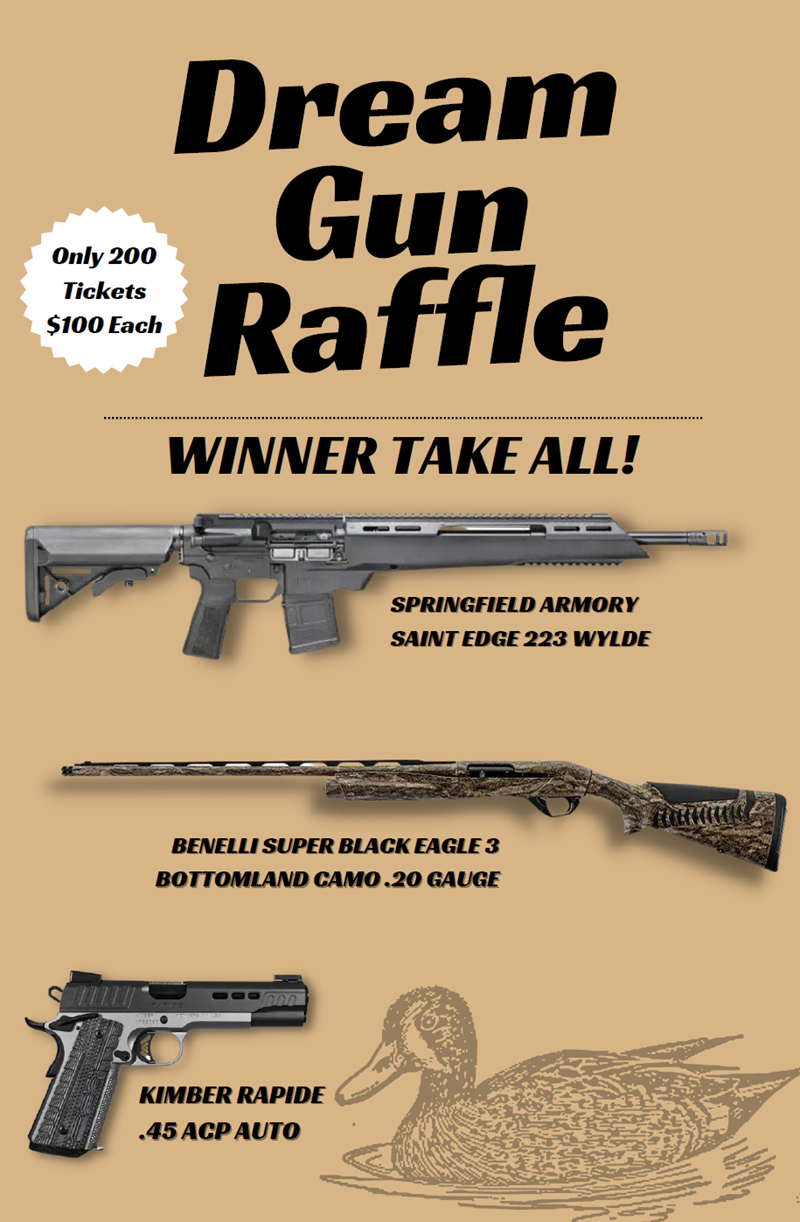 NCDU Dream Gun Raffle - 3 Guns - WINNER TAKE ALL