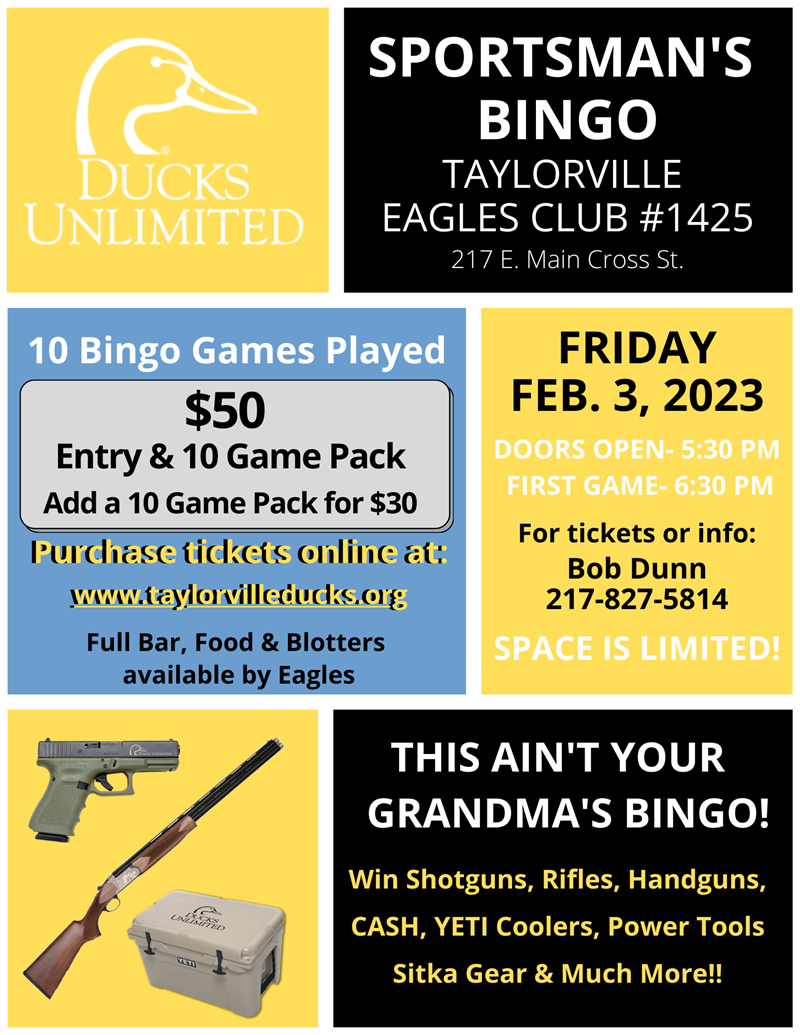 Feb 3 Taylorville Bingo 2023