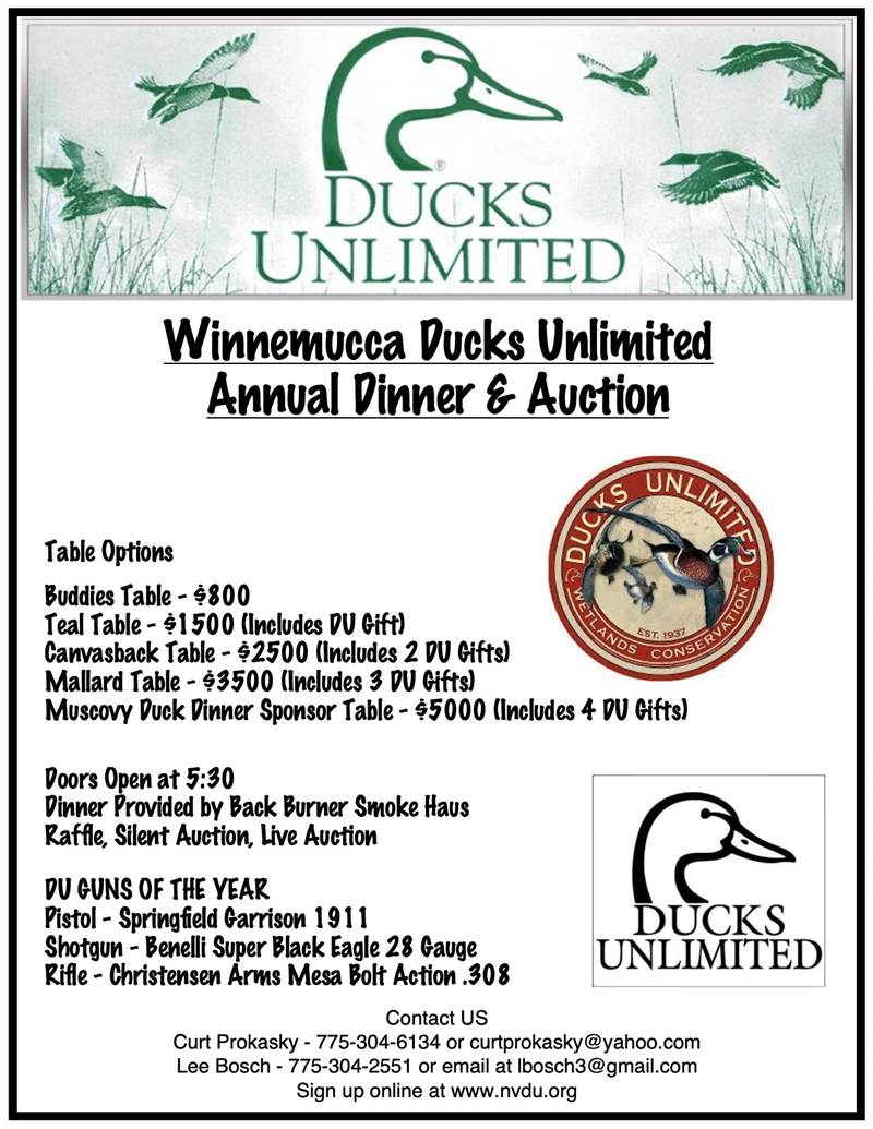 Winnemucca Annual Dinner: Sat, Apr 15, 2023