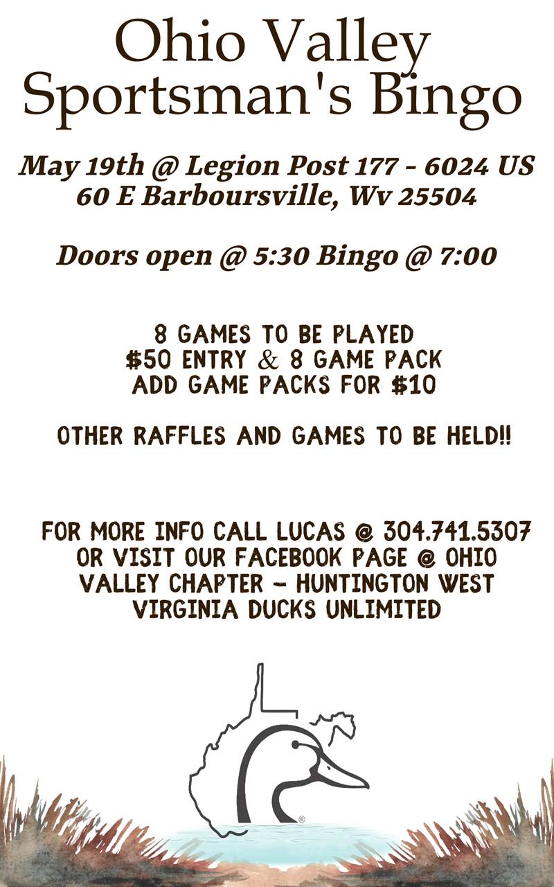 Ohio Valley DU Gun Bingo Fri, May 19, 2023