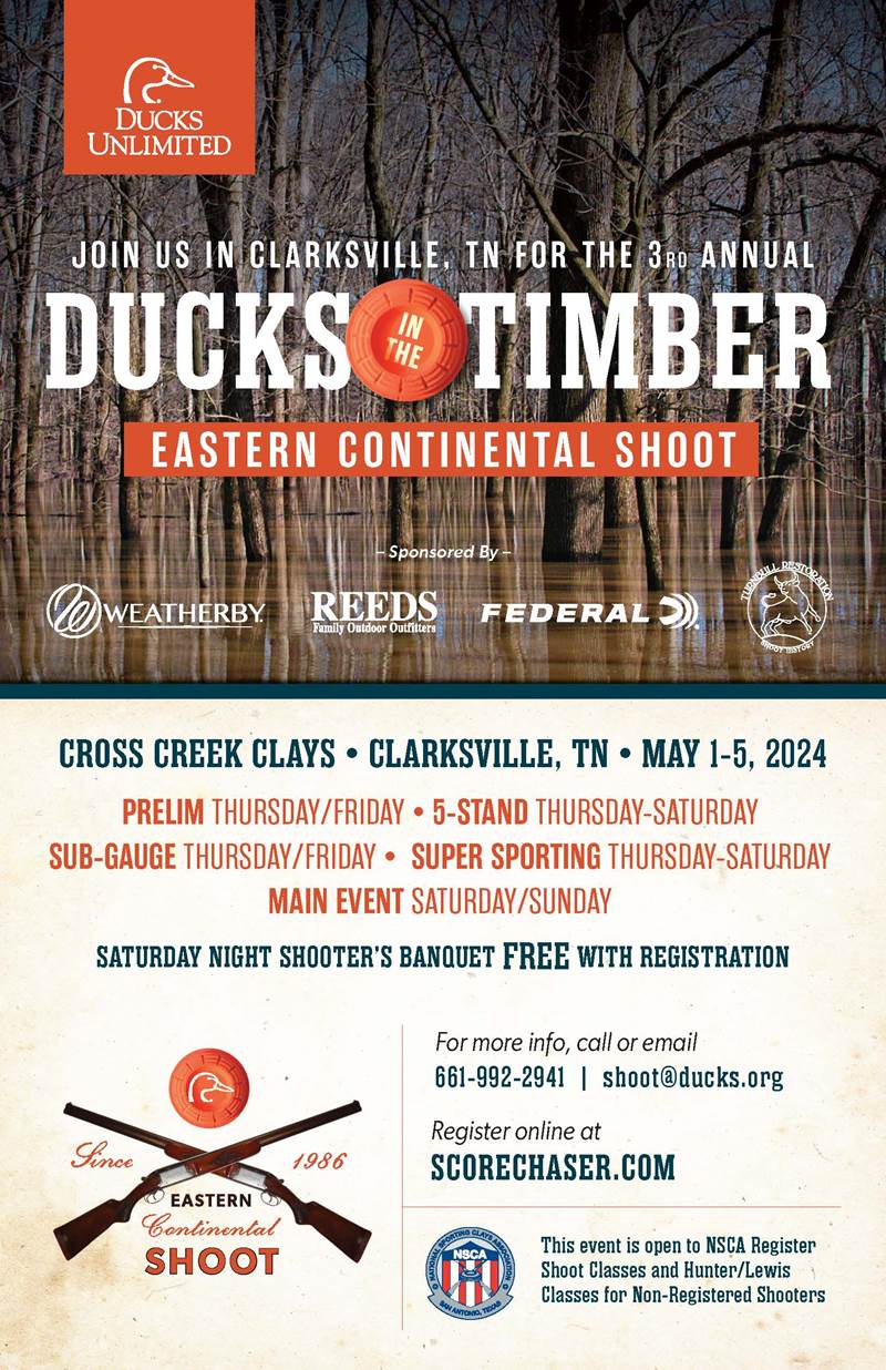 Ducks Unlimited Eastern Continental Shoot: Wed, May 1, 2024