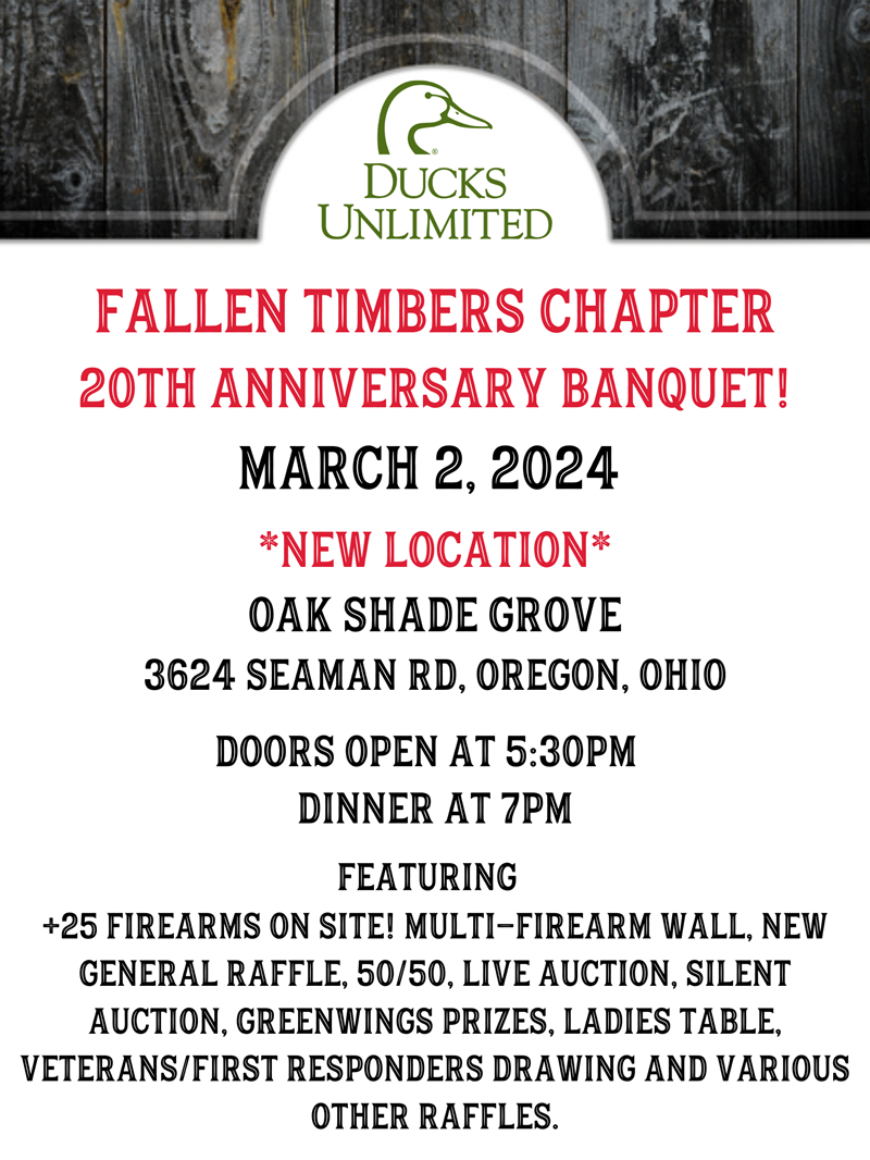 20th Annual Fallen Timbers Banquet Sat, Mar 2, 2024