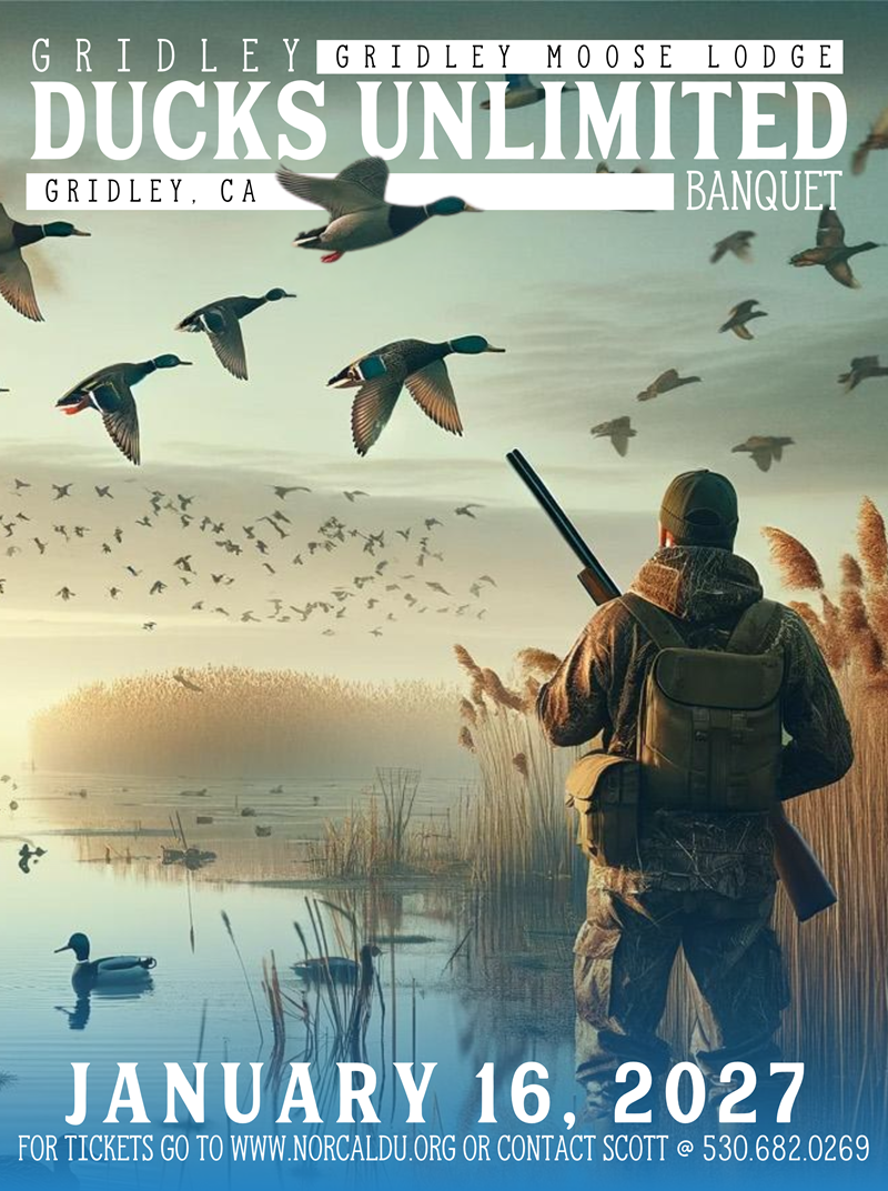 Gridley Ducks Unlimited Dinner 2027 flyer