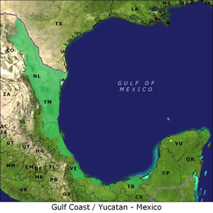 Gulf Coast/Yucatan - Mexico map