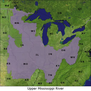 Upper Mississippi River map