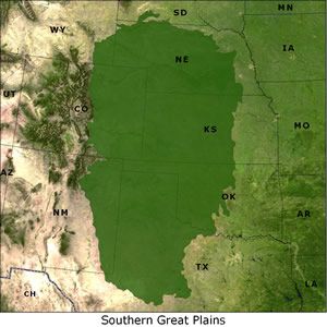 Southern Great Plains map