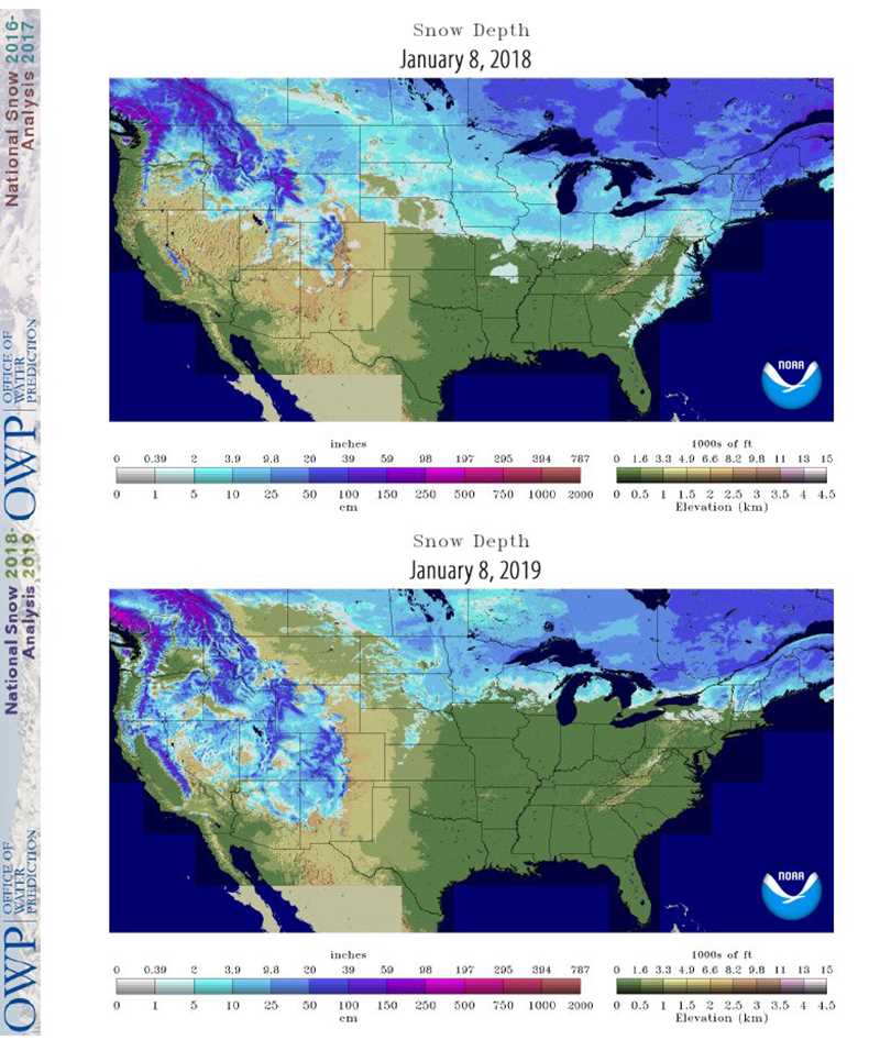 2017-18 Snow Chart Comparison