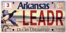 Ducks Unlimited Arkansas License Plate