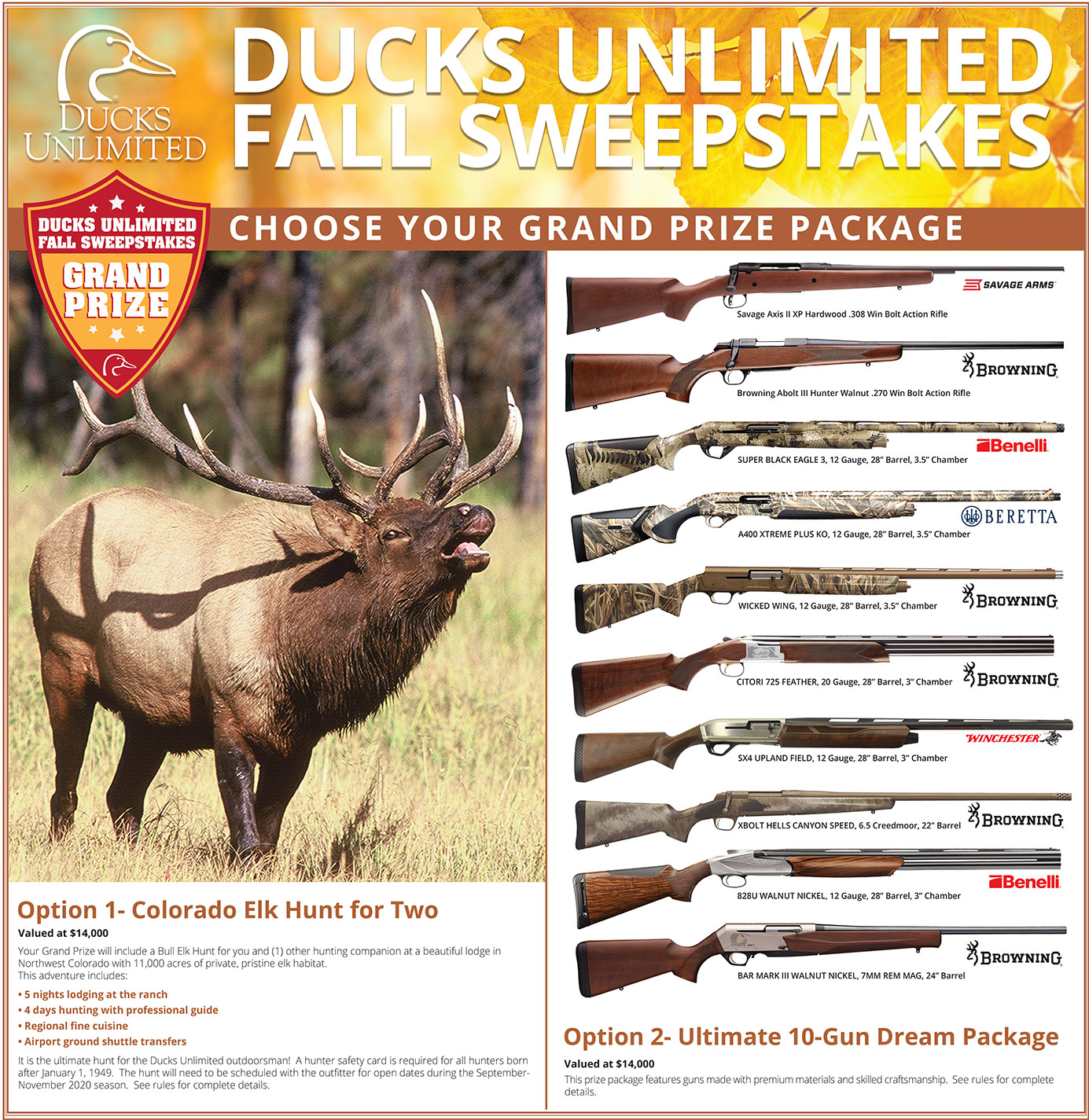 Prizes Ducks Unlimited Sweepstakes Prizes Ducks Unlimited Sweepstakes